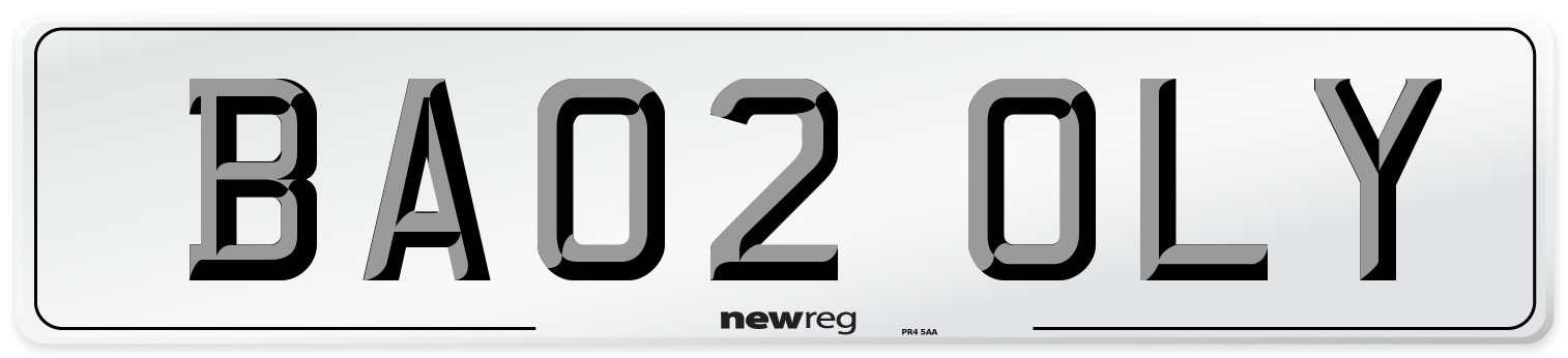 BA02 OLY Number Plate from New Reg